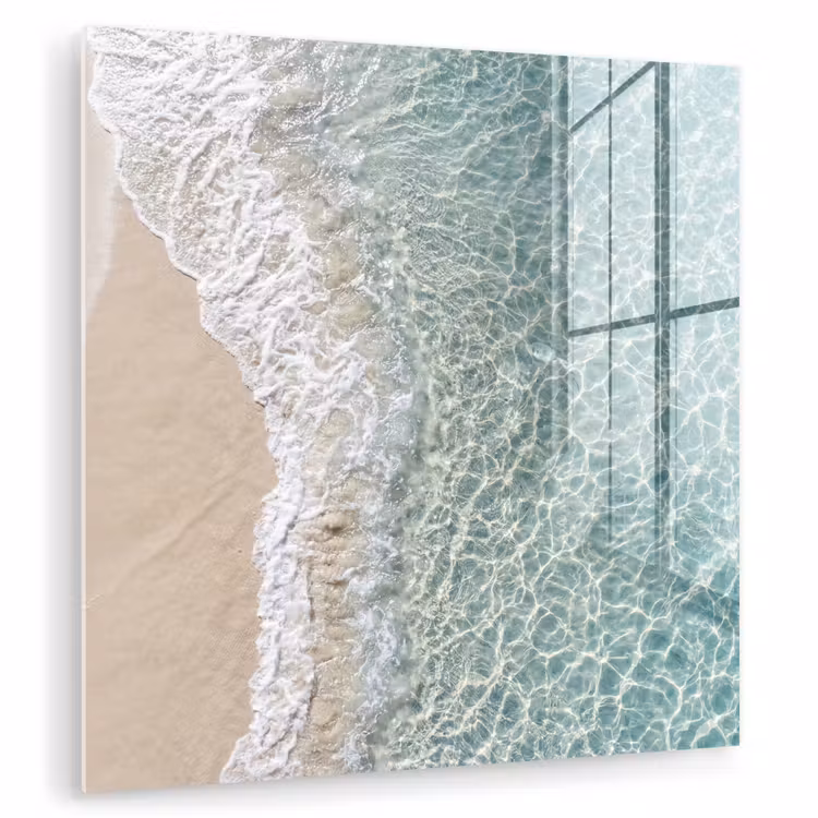 Glas schilderij - Kust - Zand - Blauw — 3