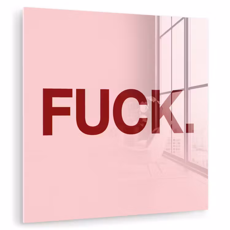 Glas schilderij - Statement - Krachtig - Roze — 3