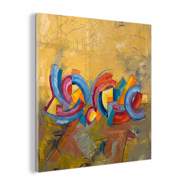 Glas schilderij - Abstract - Cirkels - Schilderij - Kleurrijk - Dynamisch — 1