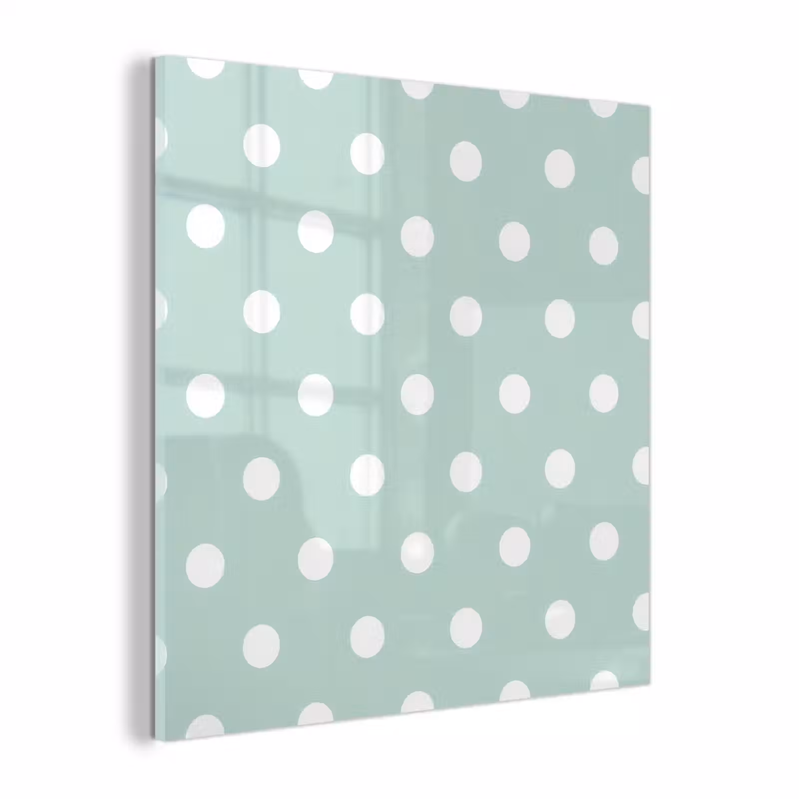 Glas schilderij - Klassiek - Polka - Groen — 1