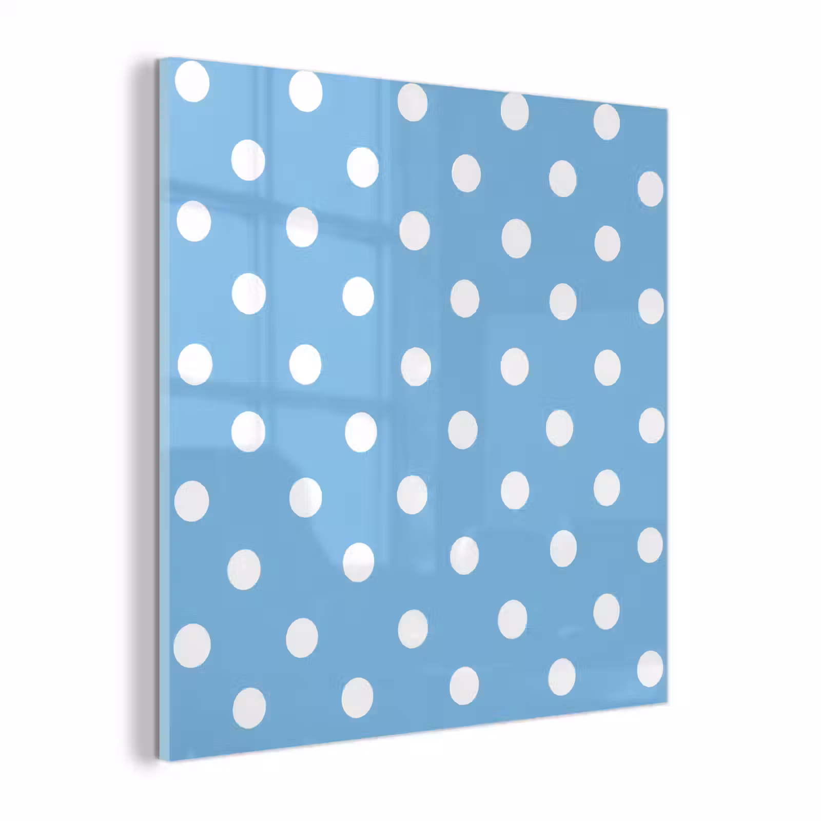 Glas schilderij - Polka - Dots - Blauw — 1
