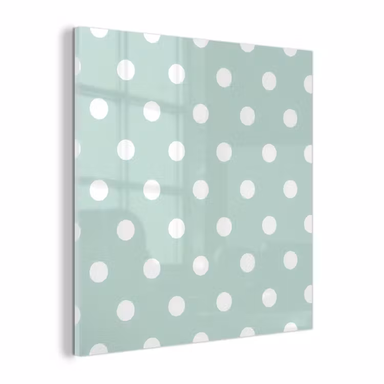 Glas schilderij - Klassiek - Polka - Groen — 1