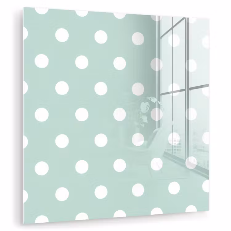Glas schilderij - Klassiek - Polka - Groen — 3