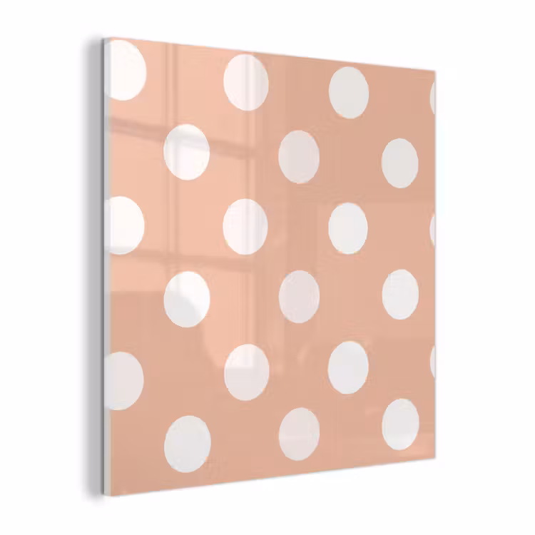 Glas schilderij - Klassiek - Polka - Perzik — 1