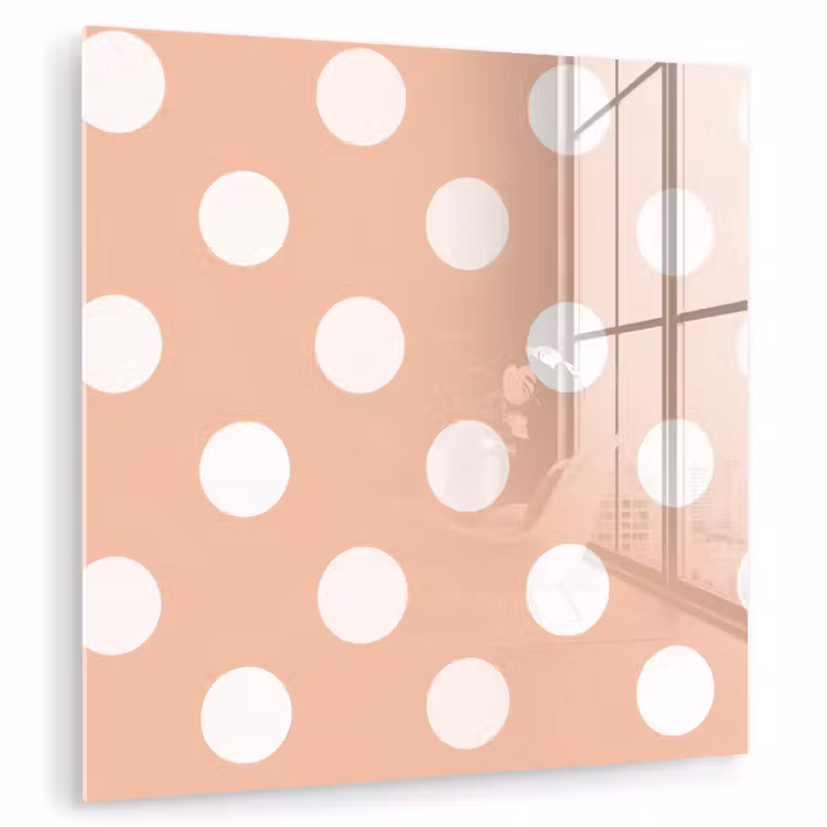 Glas schilderij - Klassiek - Polka - Perzik — 3
