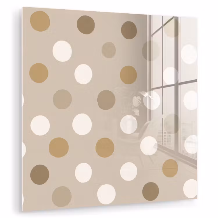 Glas schilderij - Polka - Dots - Beige — 3