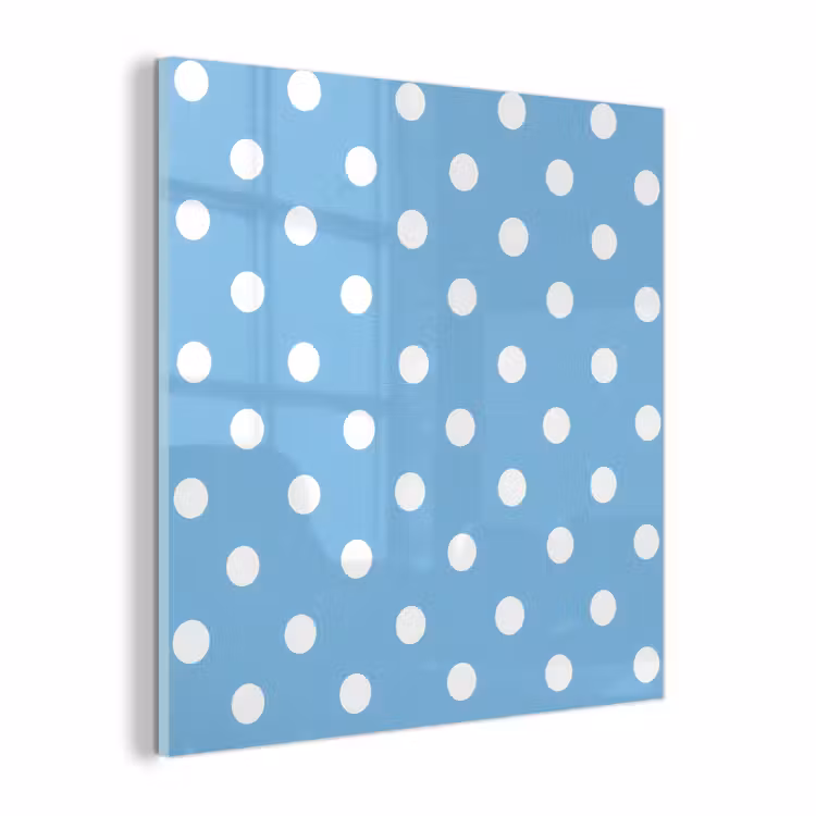 Glas schilderij - Polka - Dots - Blauw — 1