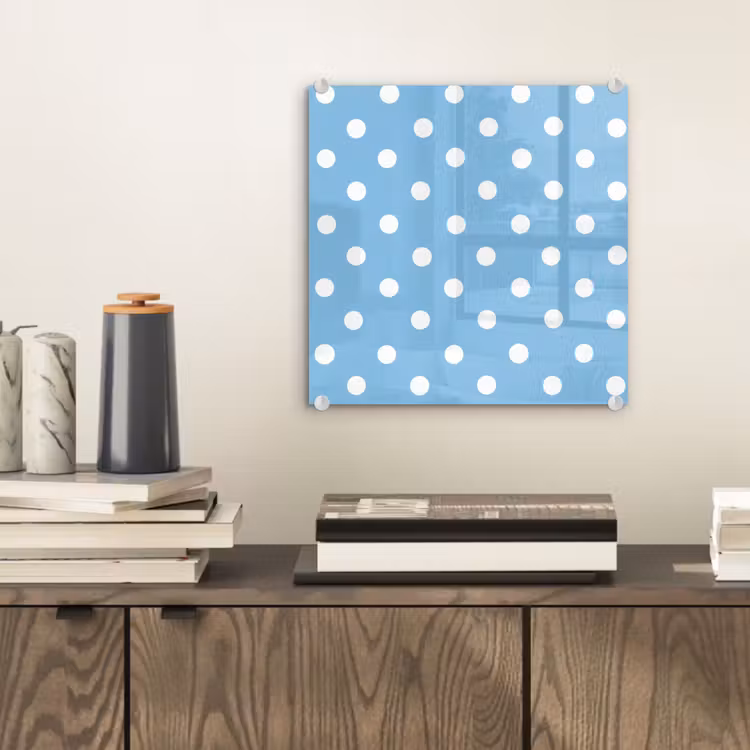 Glas schilderij - Polka - Dots - Blauw — 2