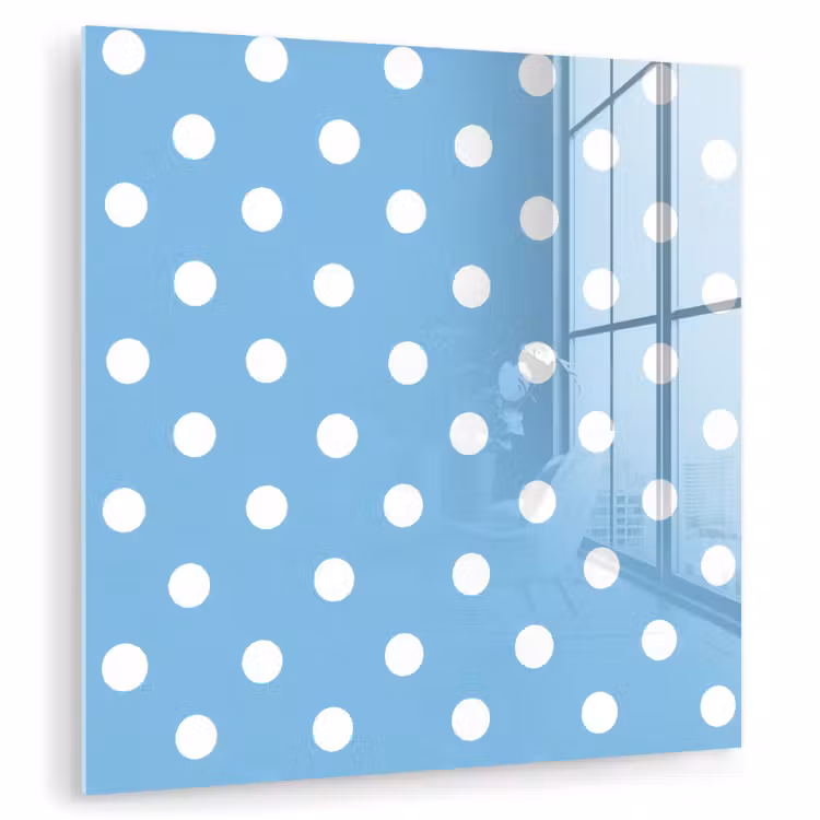 Glas schilderij - Polka - Dots - Blauw — 3