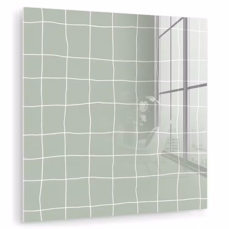 Glas schilderij - Ruitpatroon - Golvend - Groen — 3