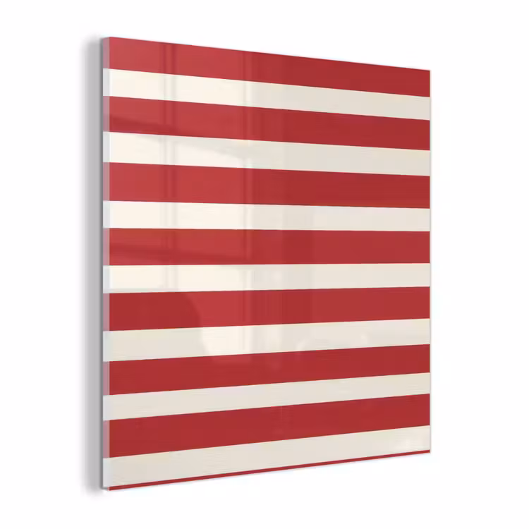 Glas schilderij - Strepen - Patroon - Rood — 1