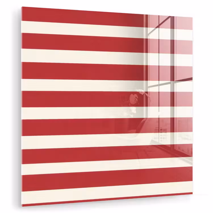 Glas schilderij - Strepen - Patroon - Rood — 3