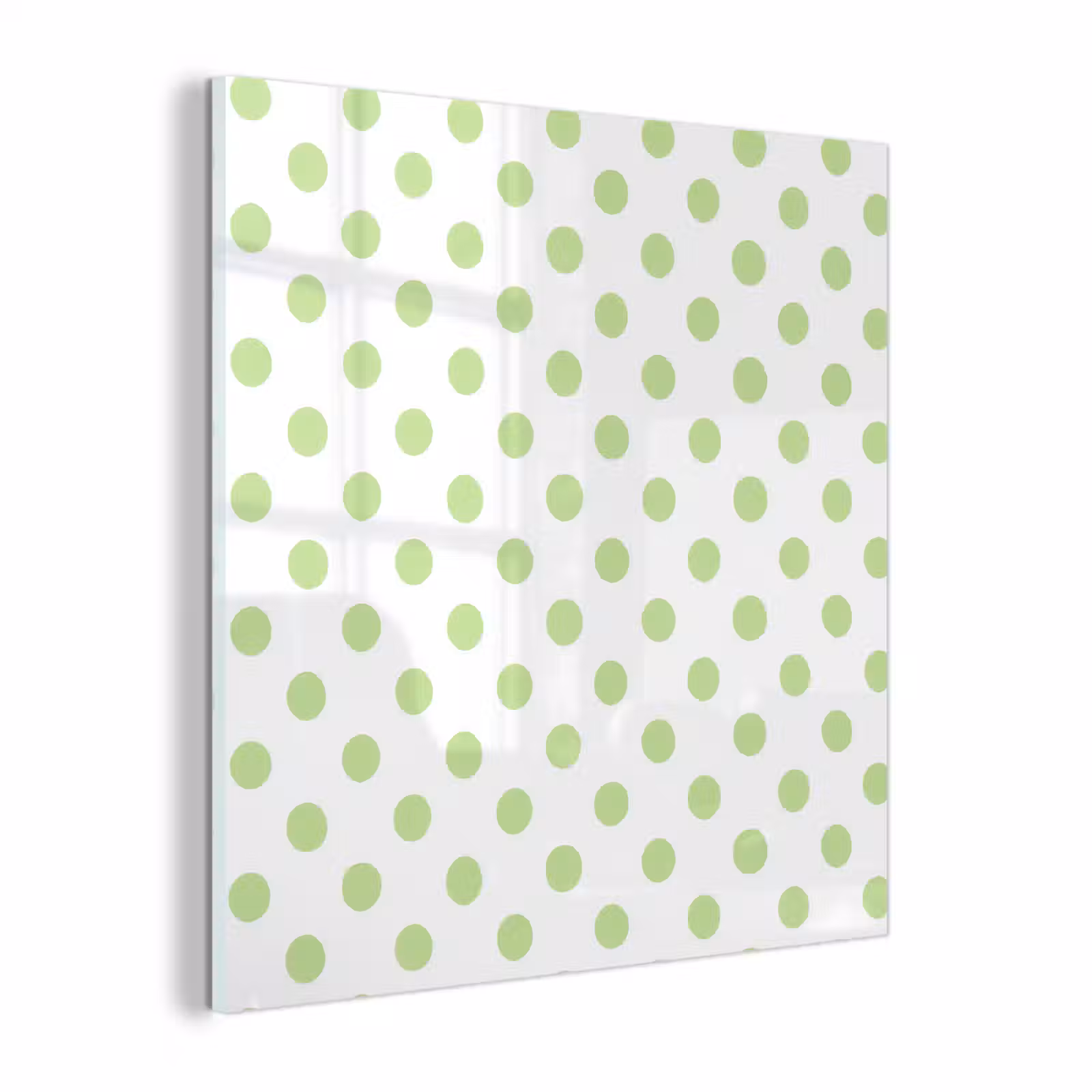 Glas schilderij - Dots - Klassiek - Groen — 1