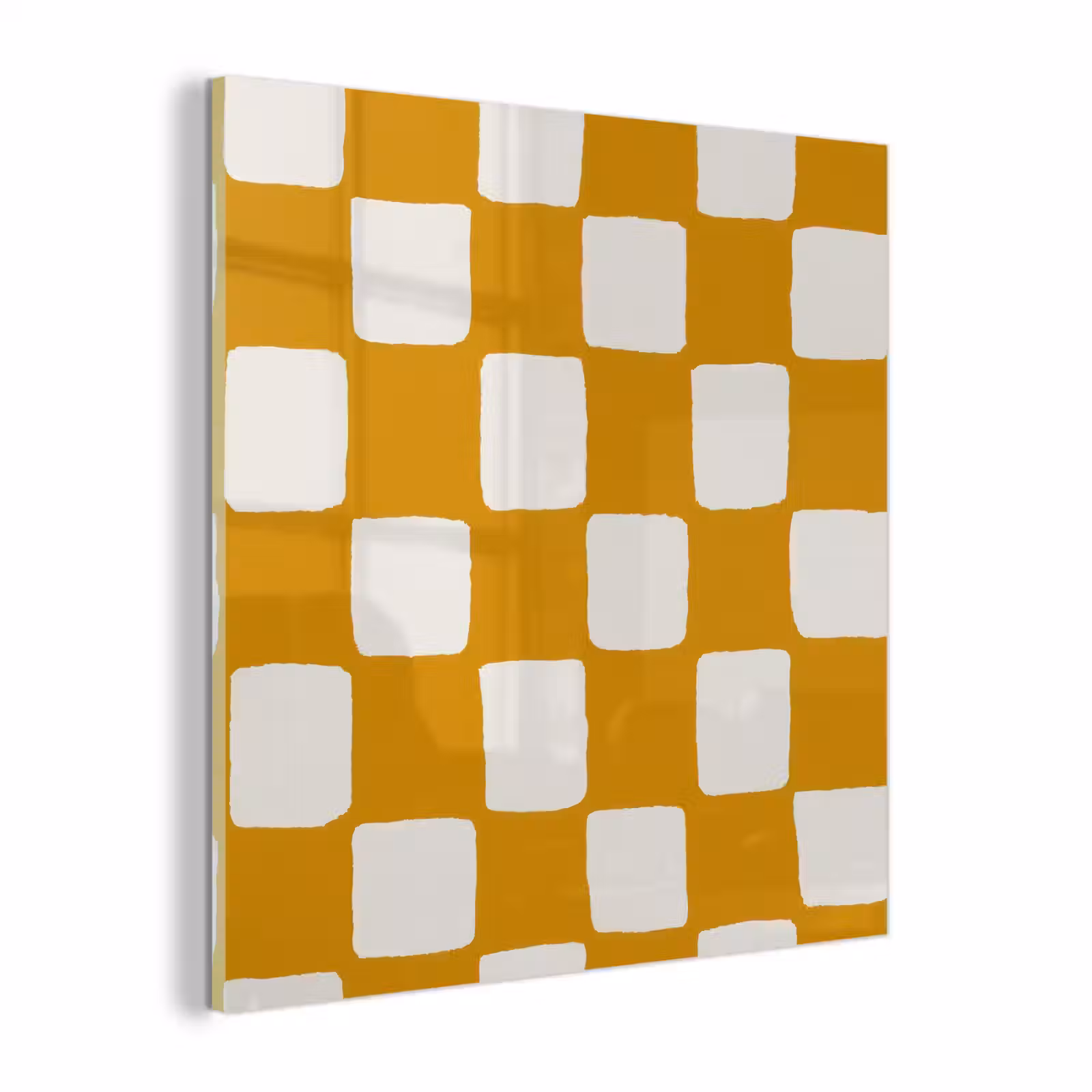 Glas schilderij - Grafisch - Patroon - Oker — 1