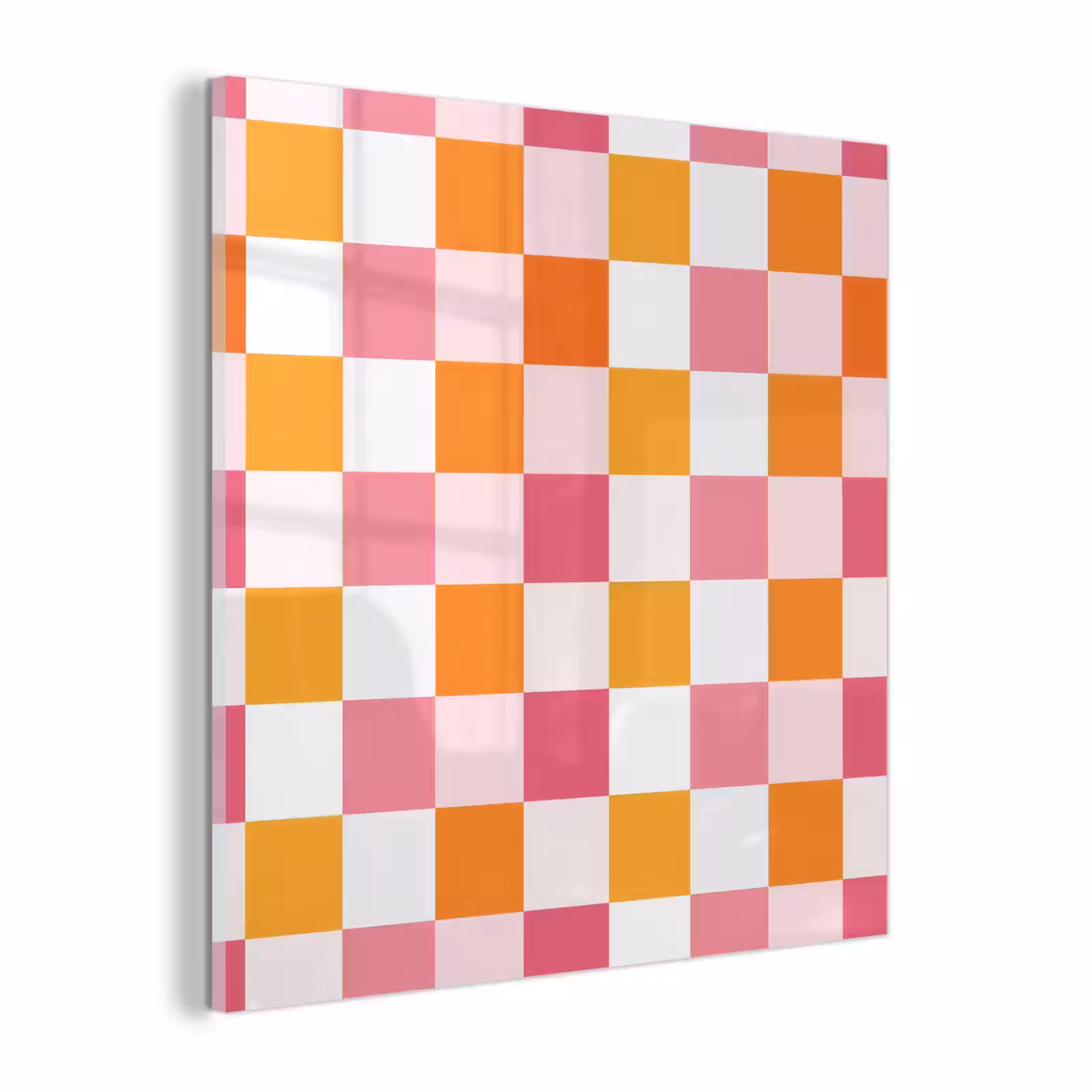 Glas schilderij - Patroon - Vierkant - Roze — 1