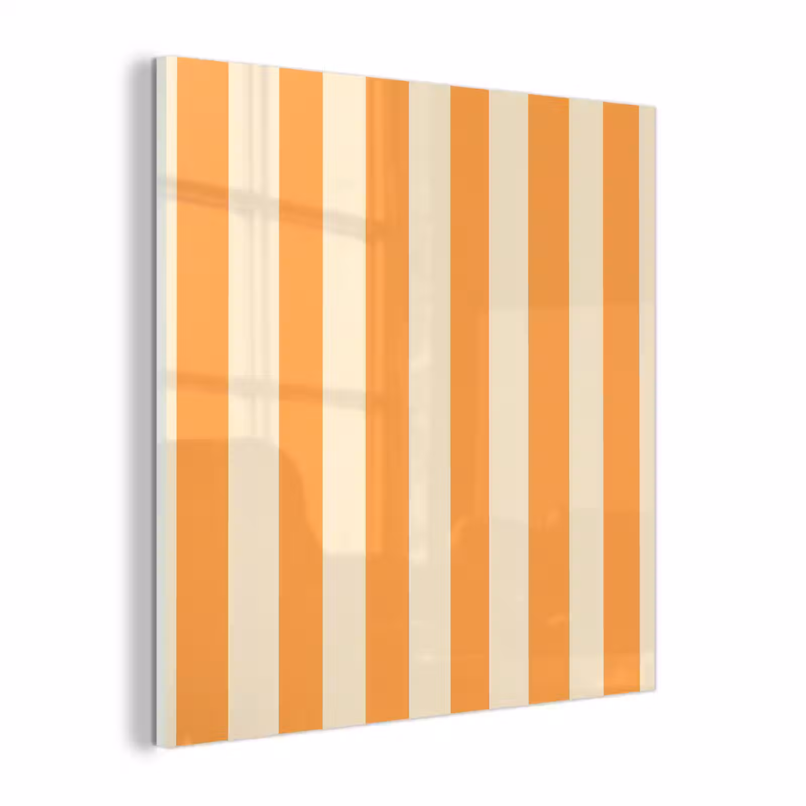 Glas schilderij - Strepen - Patroon - Oranje — 1