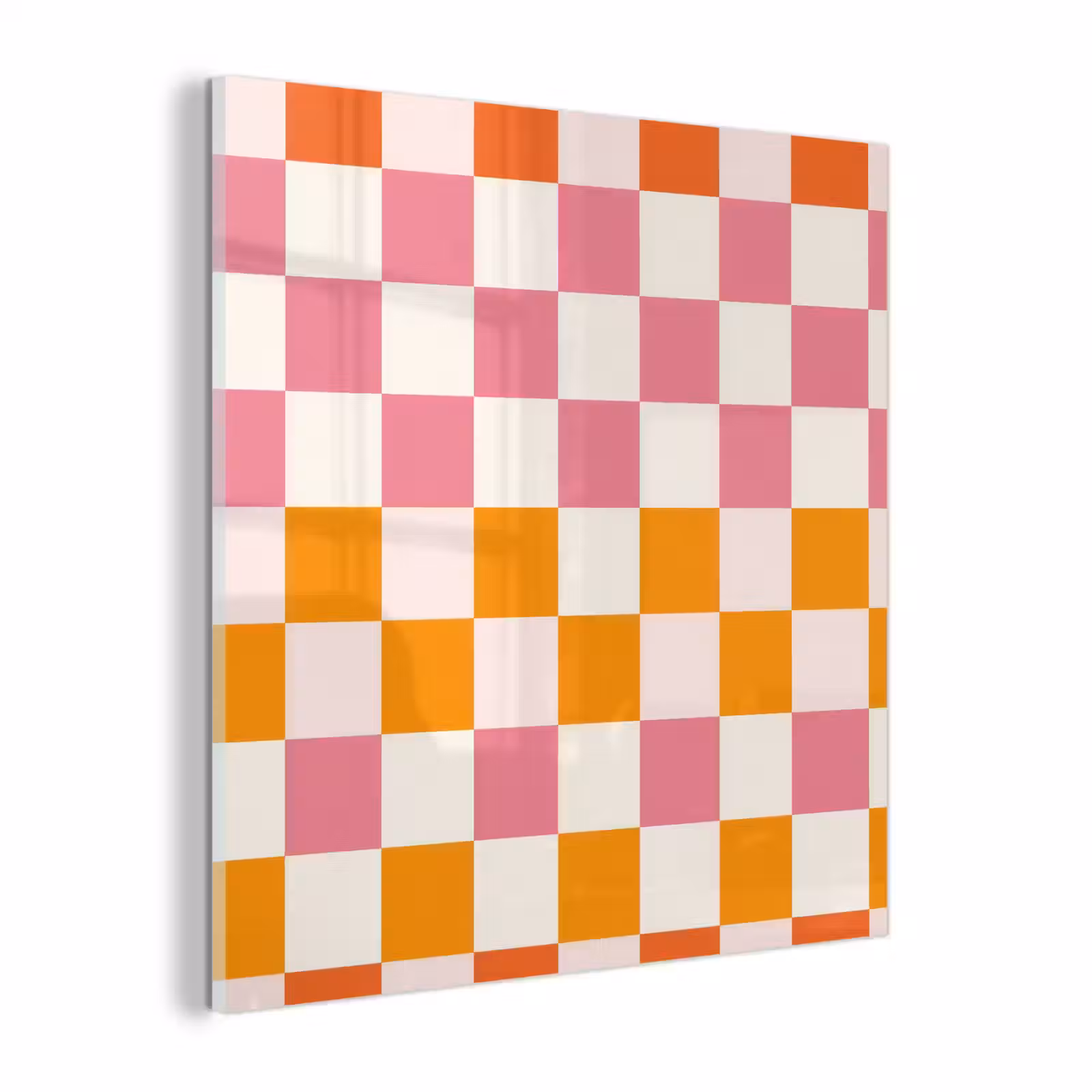 Glas schilderij - Vierkant - Patroon - Oranje — 1