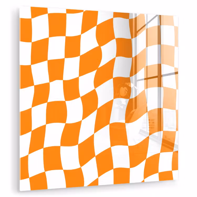 Glas schilderij - Golvend - Patroon - Oranje — 3