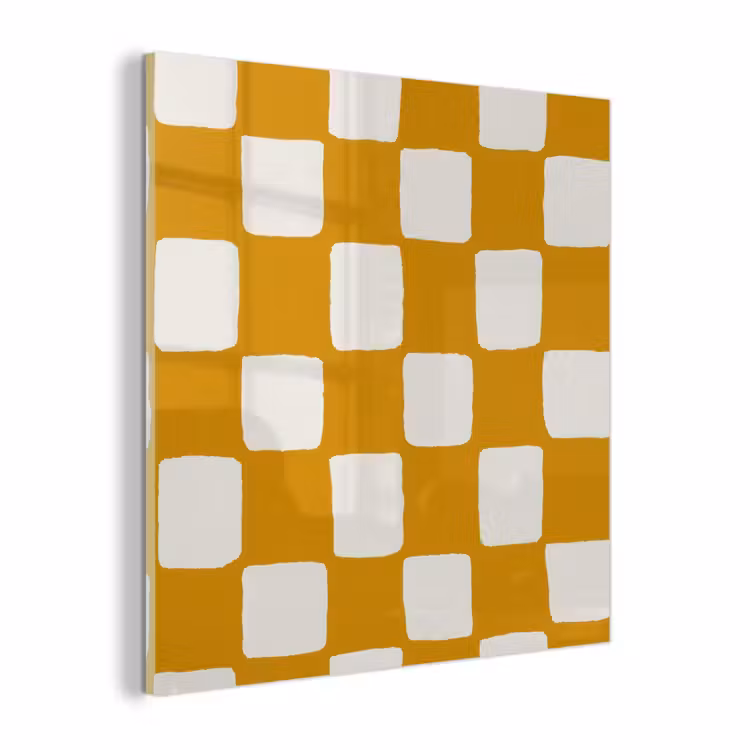 Glas schilderij - Grafisch - Patroon - Oker — 1