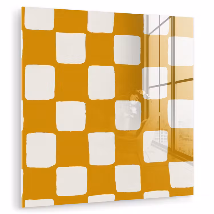 Glas schilderij - Grafisch - Patroon - Oker — 3
