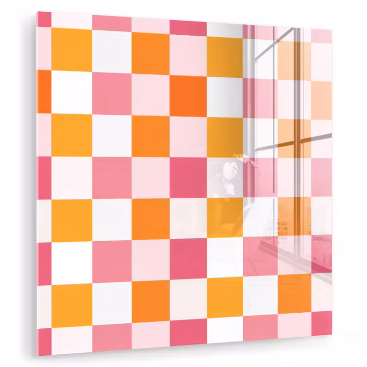 Glas schilderij - Patroon - Vierkant - Roze — 3