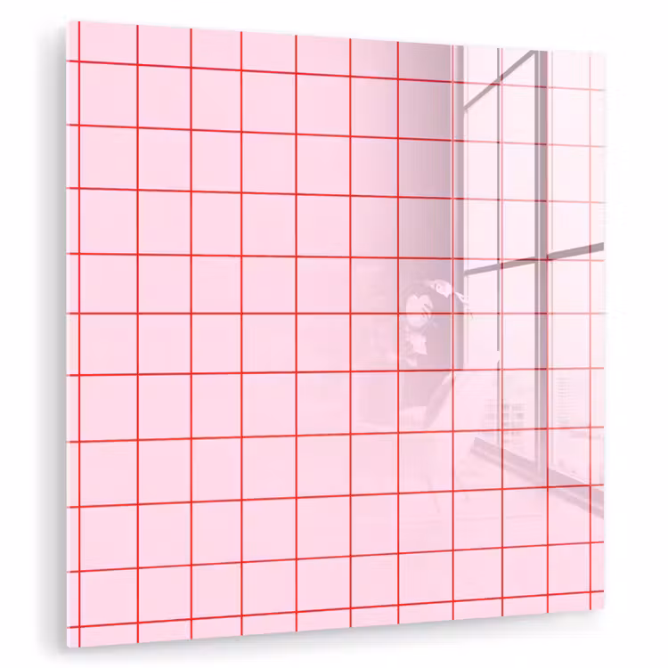 Glas schilderij - Raster - Patroon - Roze — 3