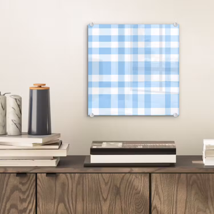Glas schilderij - Ruit - Patroon - Blauw — 2