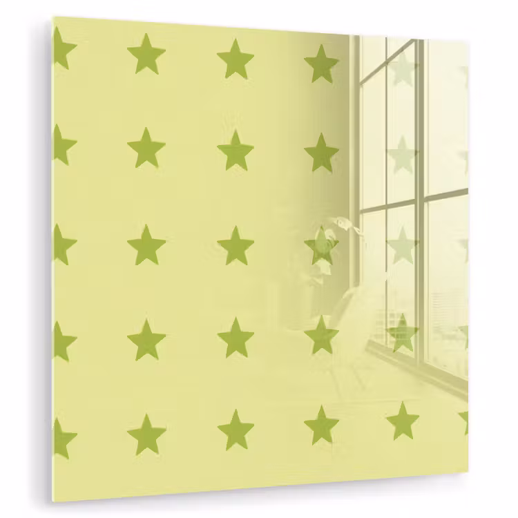 Glas schilderij - Sterren - Patroon - Groen — 3