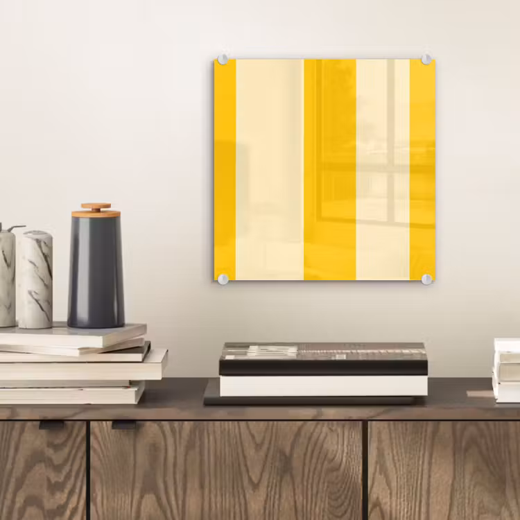 Glas schilderij - Strepen - Klassiek - Geel — 2