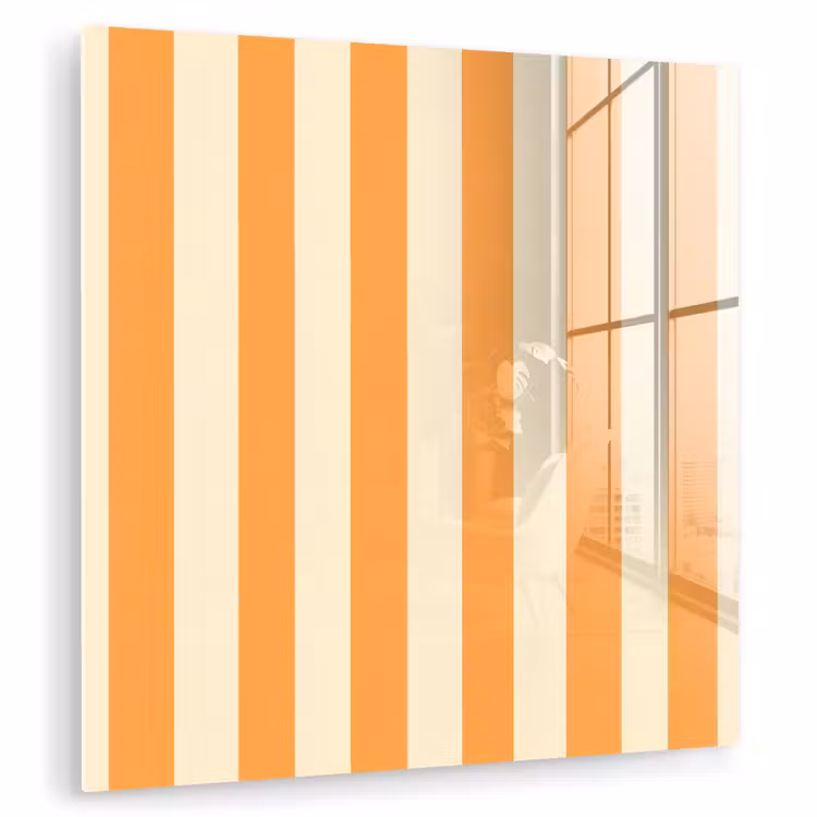 Glas schilderij - Strepen - Patroon - Oranje — 3