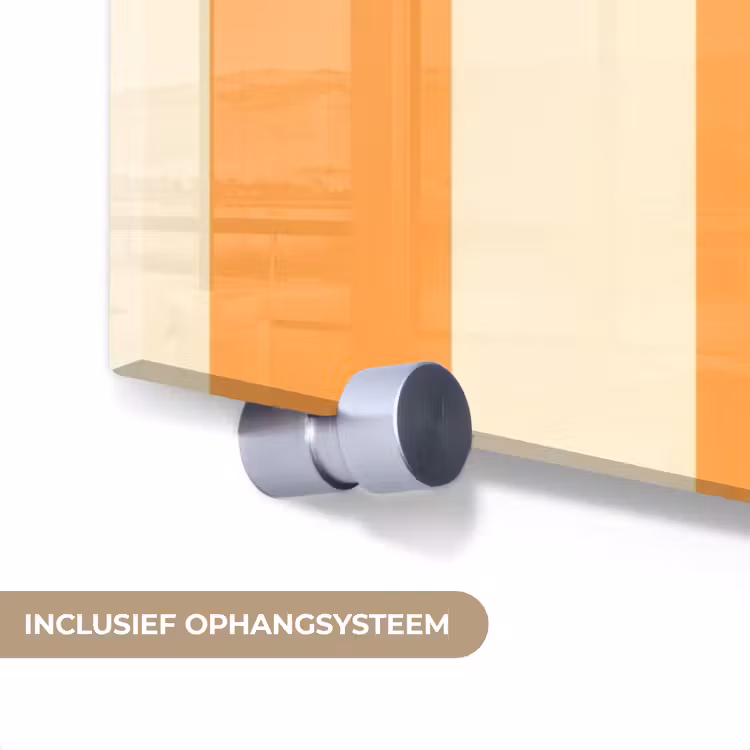 Glas schilderij - Strepen - Patroon - Oranje — 4