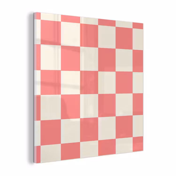 Glas schilderij - Traditioneel - Patroon - Roze — 1