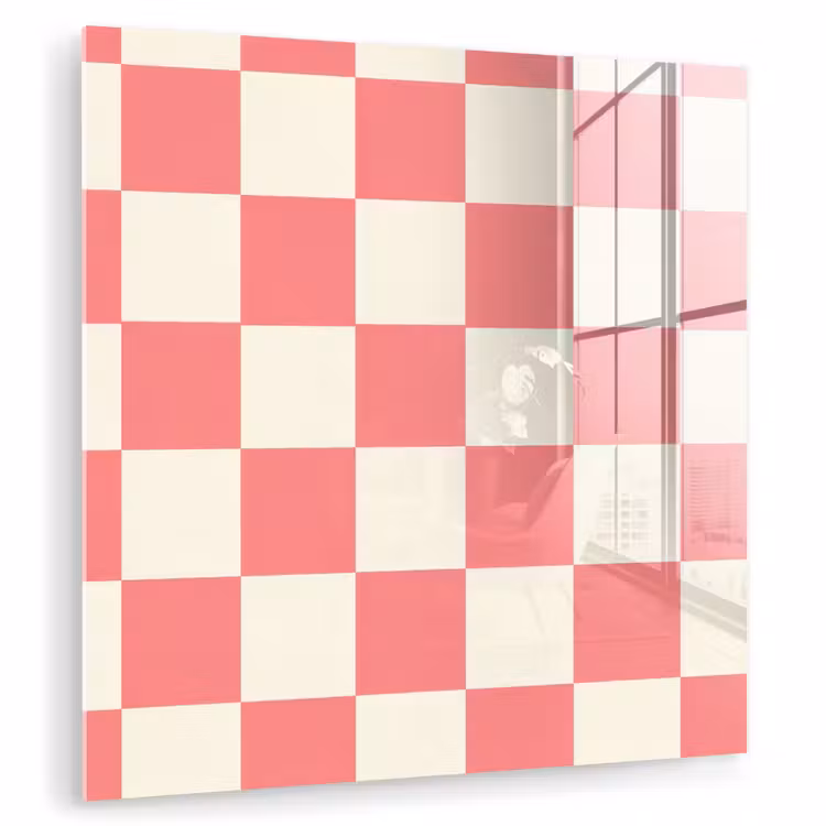 Glas schilderij - Traditioneel - Patroon - Roze — 3