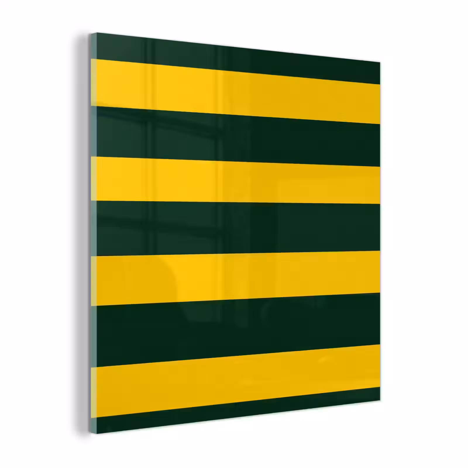 Glas schilderij - Klassiek - Strepen - Groen — 1