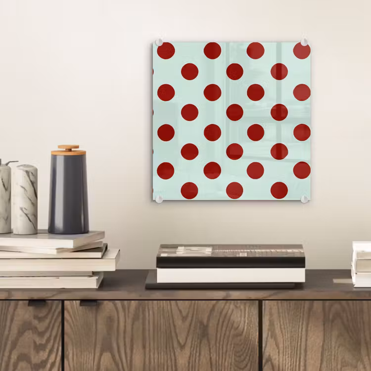Glas schilderij - Polka - Dots - Rood — 2
