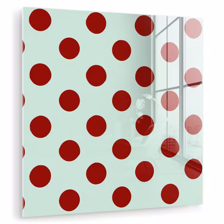 Glas schilderij - Polka - Dots - Rood — 3