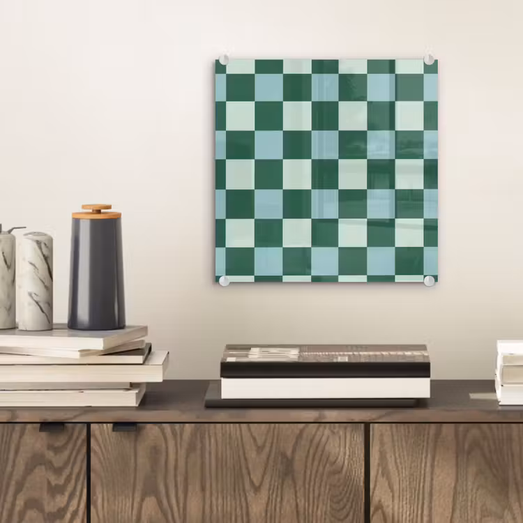 Glas schilderij - Schaakbord - Klassiek - Groen — 2