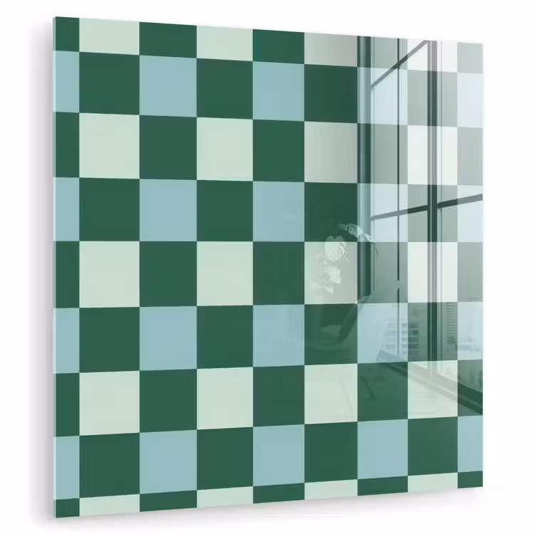 Glas schilderij - Schaakbord - Klassiek - Groen — 3