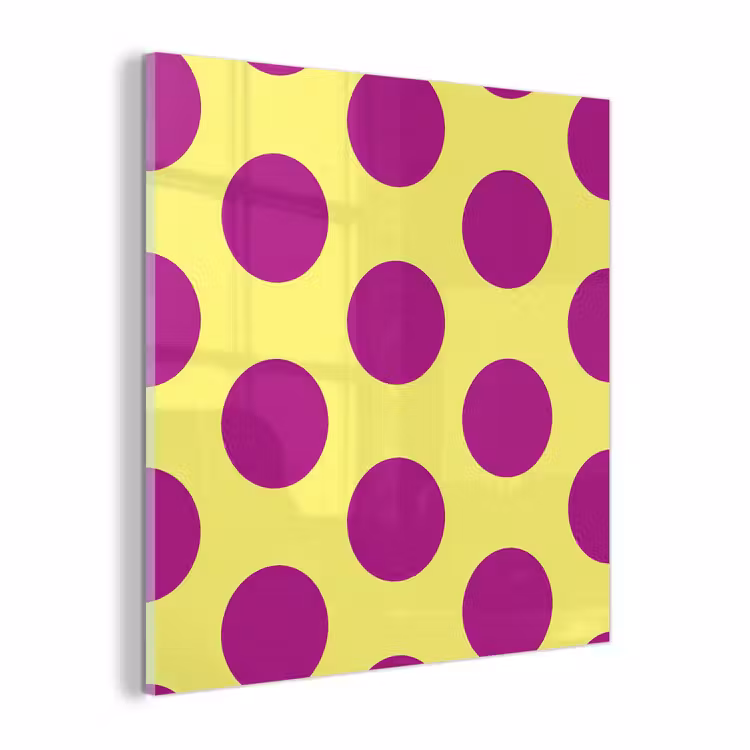 Glas schilderij - Dots - Klassiek - Geel — 1