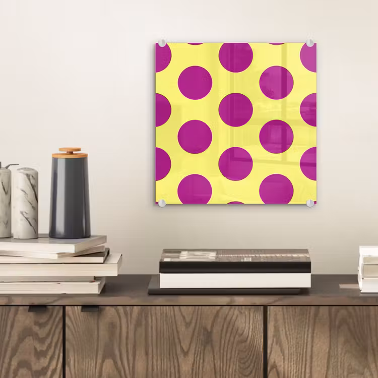 Glas schilderij - Dots - Klassiek - Geel — 2