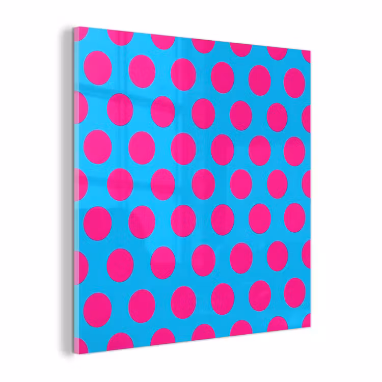 Glas schilderij - Stippen - Klassiek - Roze — 1