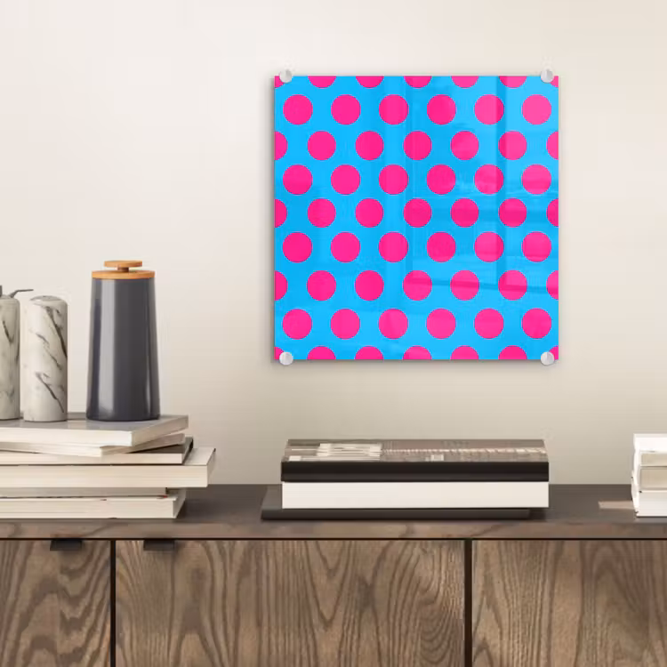Glas schilderij - Stippen - Klassiek - Roze — 2