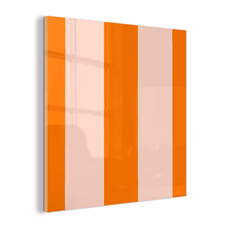 Glas schilderij - Strepen - Modern - Oranje — 1