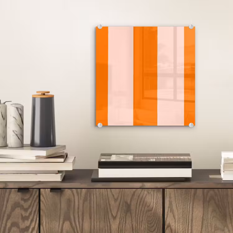 Glas schilderij - Strepen - Modern - Oranje — 2