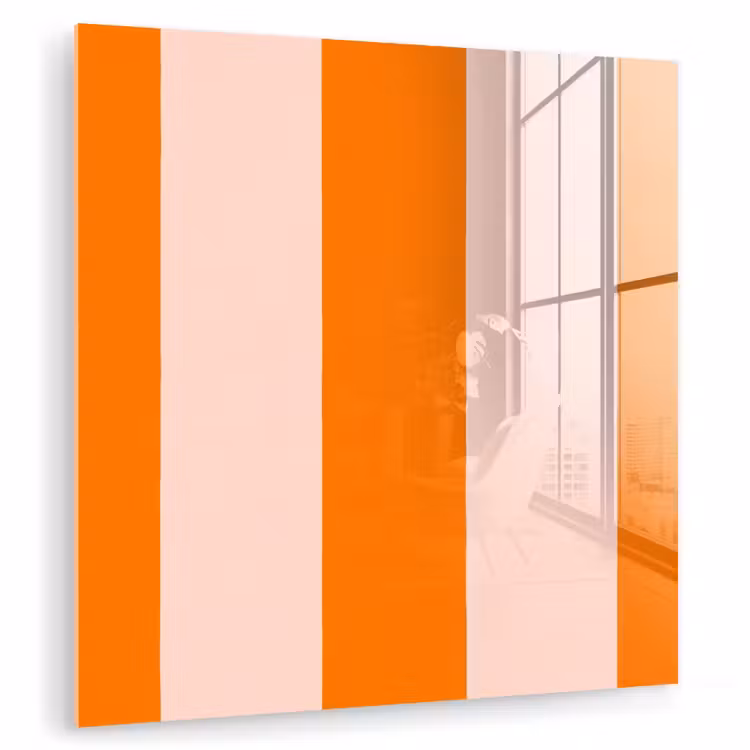 Glas schilderij - Strepen - Modern - Oranje — 3