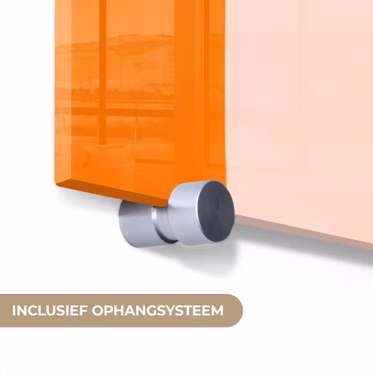 Glas schilderij - Strepen - Modern - Oranje — 4