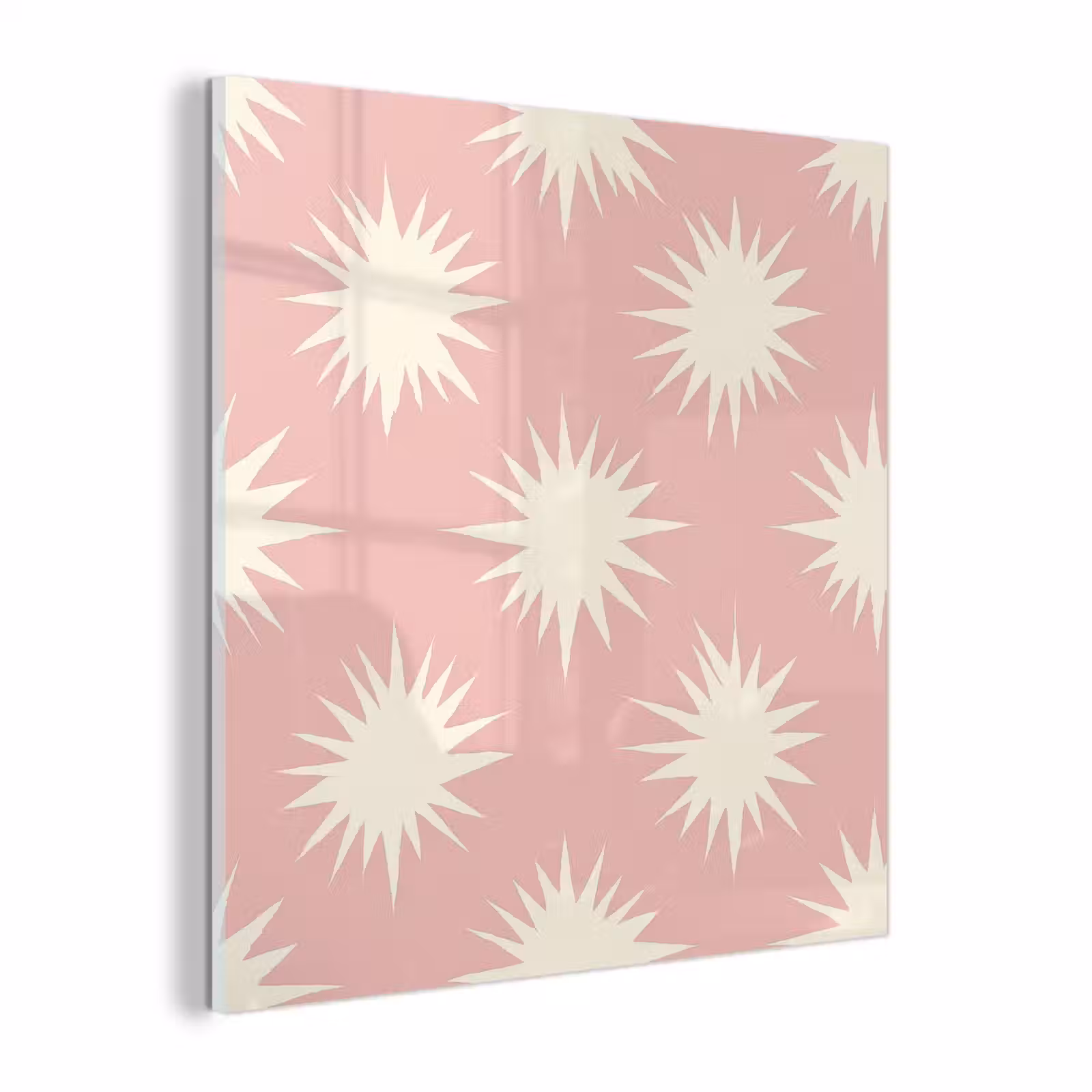 Glas schilderij - Zonnen - Patroon - Roze — 1