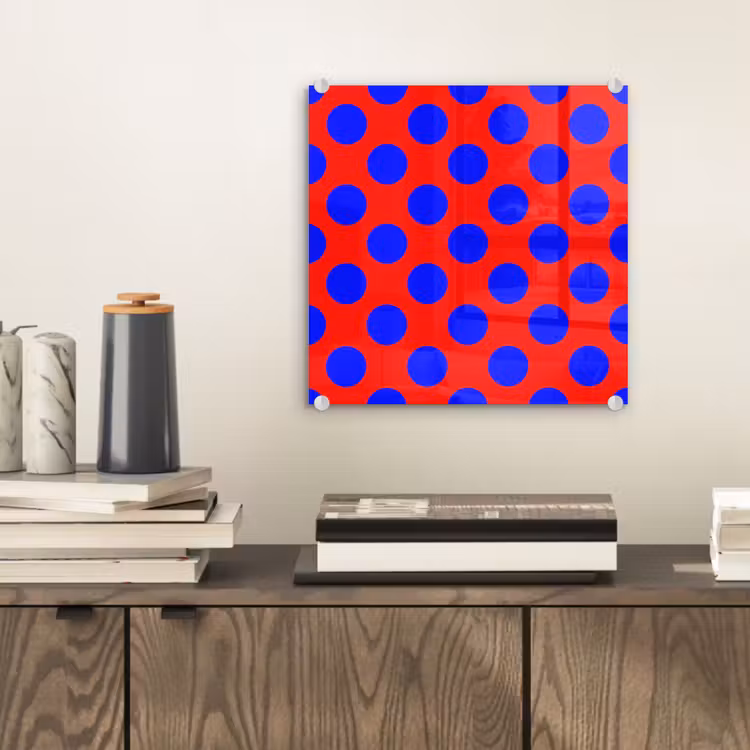 Glas schilderij - Dots - Klassiek - Rood — 2
