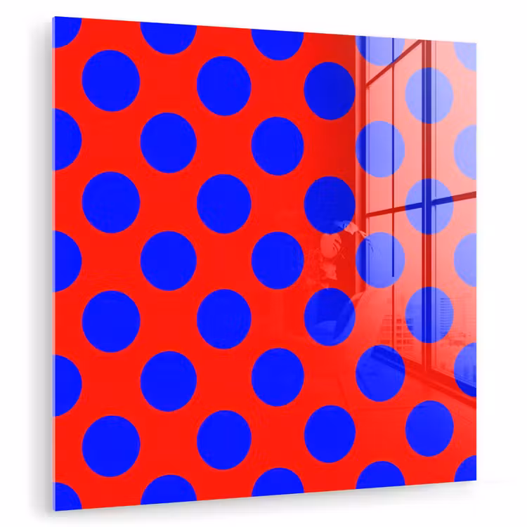 Glas schilderij - Dots - Klassiek - Rood — 3