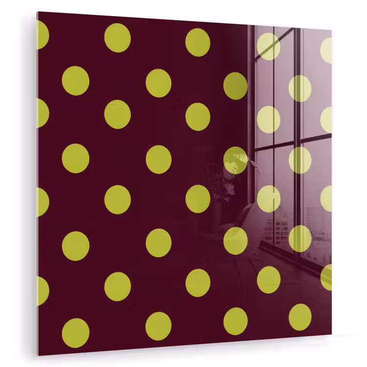 Glas schilderij - Klassiek - Stippen - Groen — 3